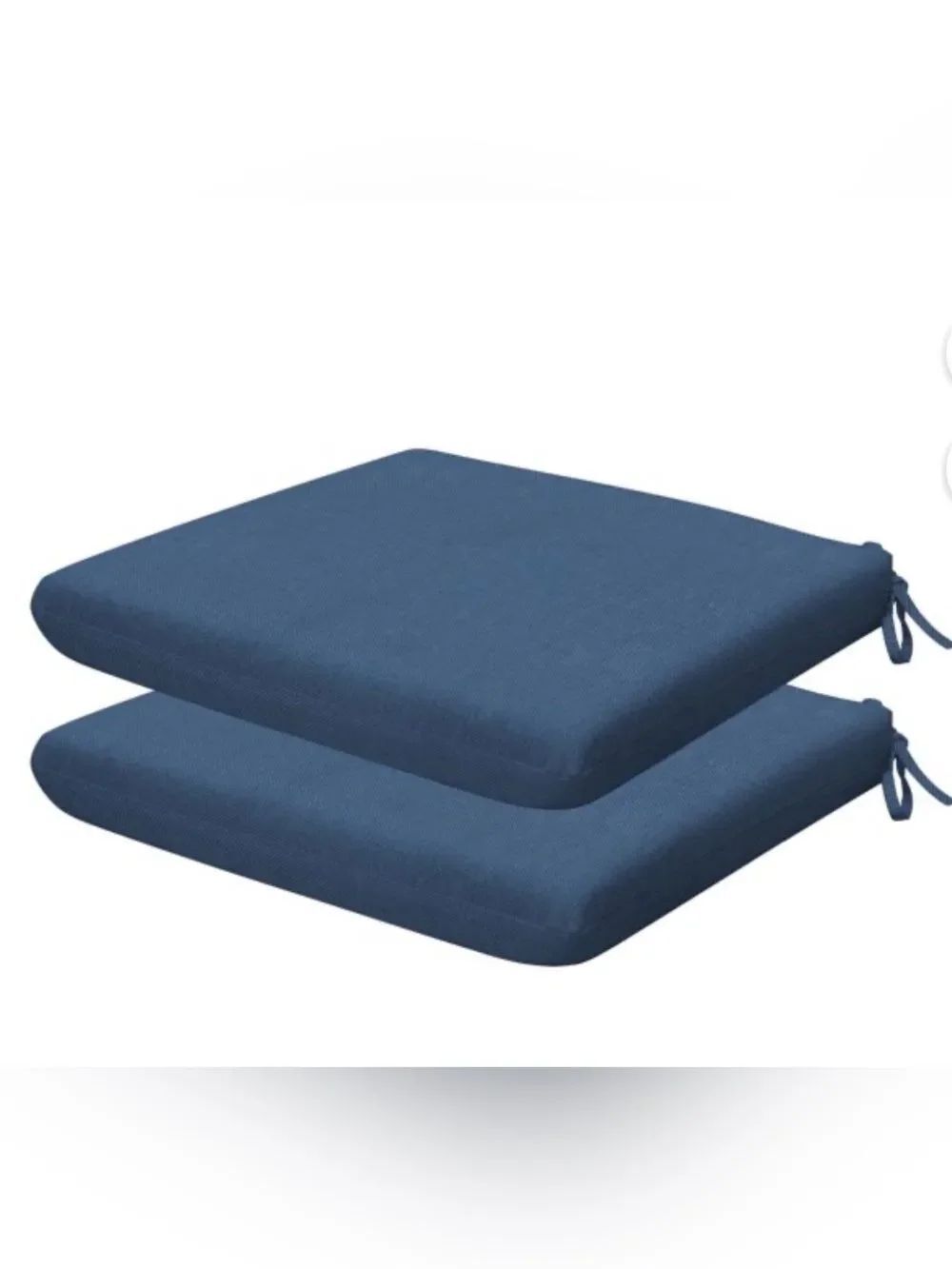 Textured Solid Demin Blue Outdoor Universal Seat Cushion 15.5” wide 15” long